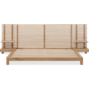 Tanner Solid Ash Wall Bed with Integrated Nightstands in Flaxen