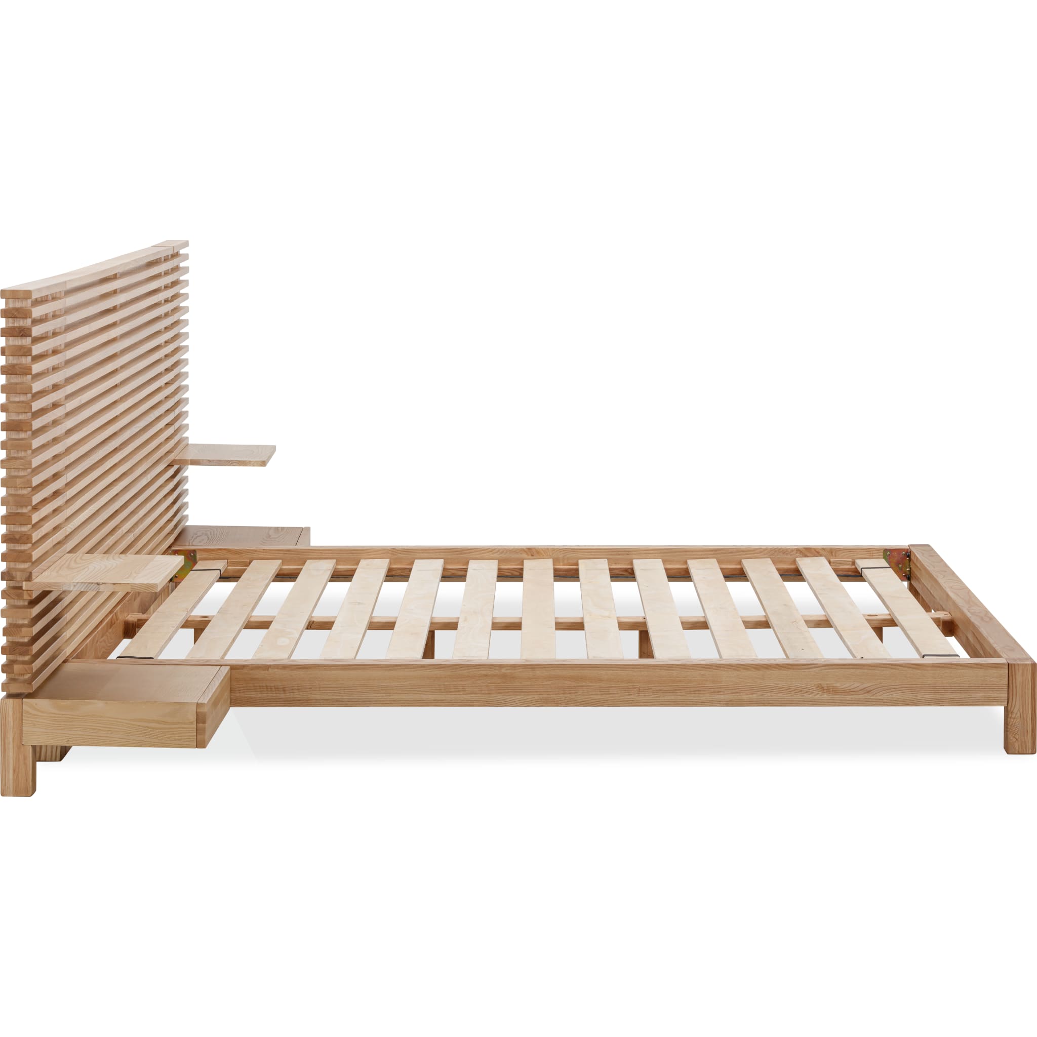 Tanner Solid Ash Wall Bed with Integrated Nightstands in Flaxen