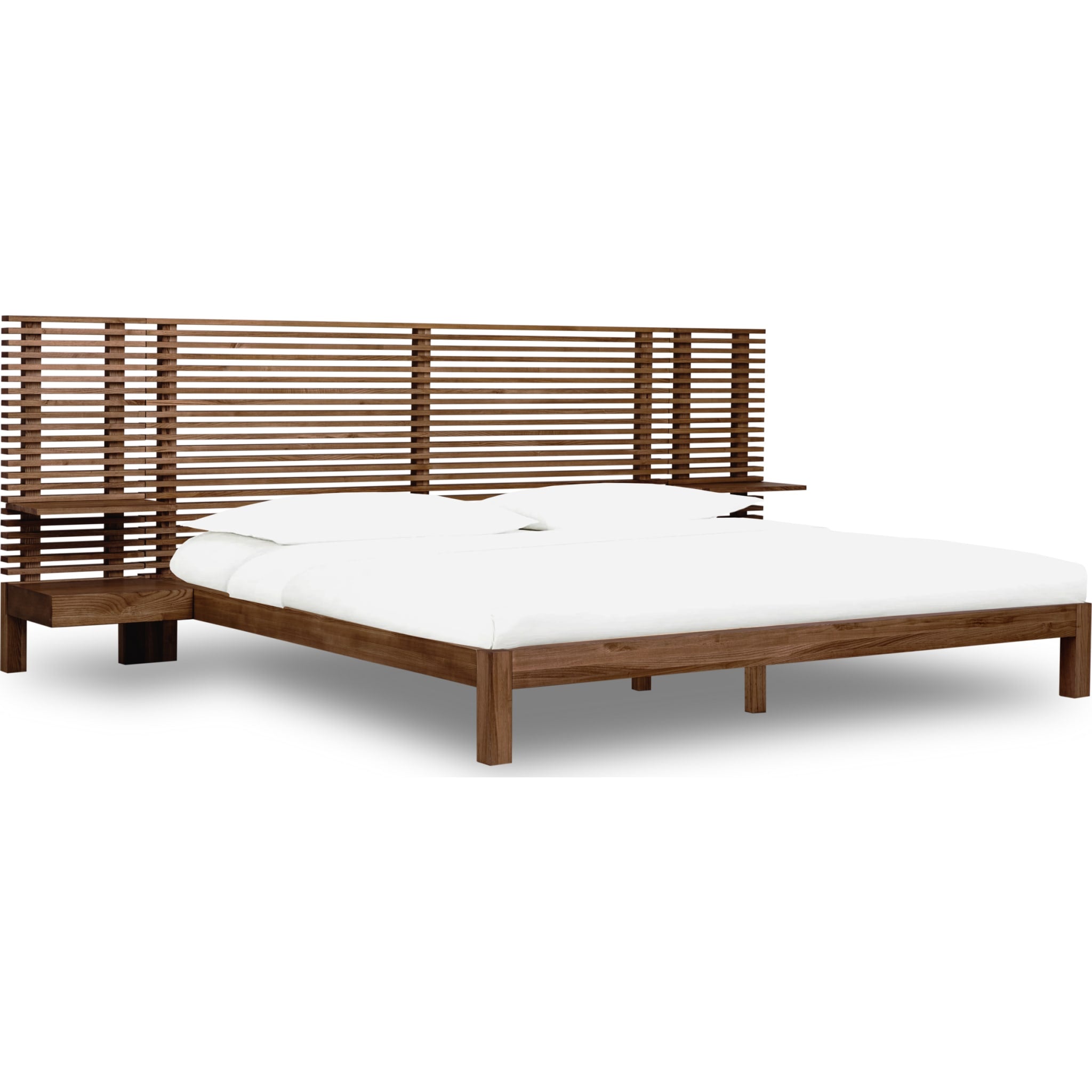 Tanner Solid Ash Wall Bed with Integrated Nightstands in Roux