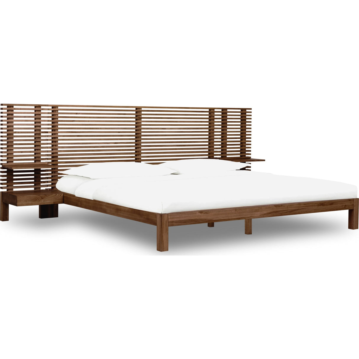 Tanner Solid Ash Wall Bed with Integrated Nightstands in Roux