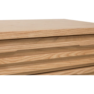 Tanner Three Drawer Ash Wood Nightstand in Flaxen