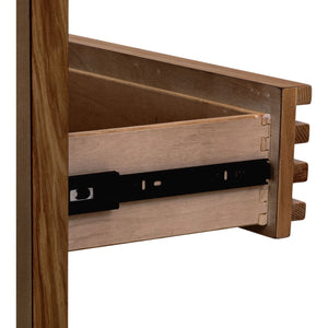 Tanner Three Drawer Ash Wood Nightstand in Roux