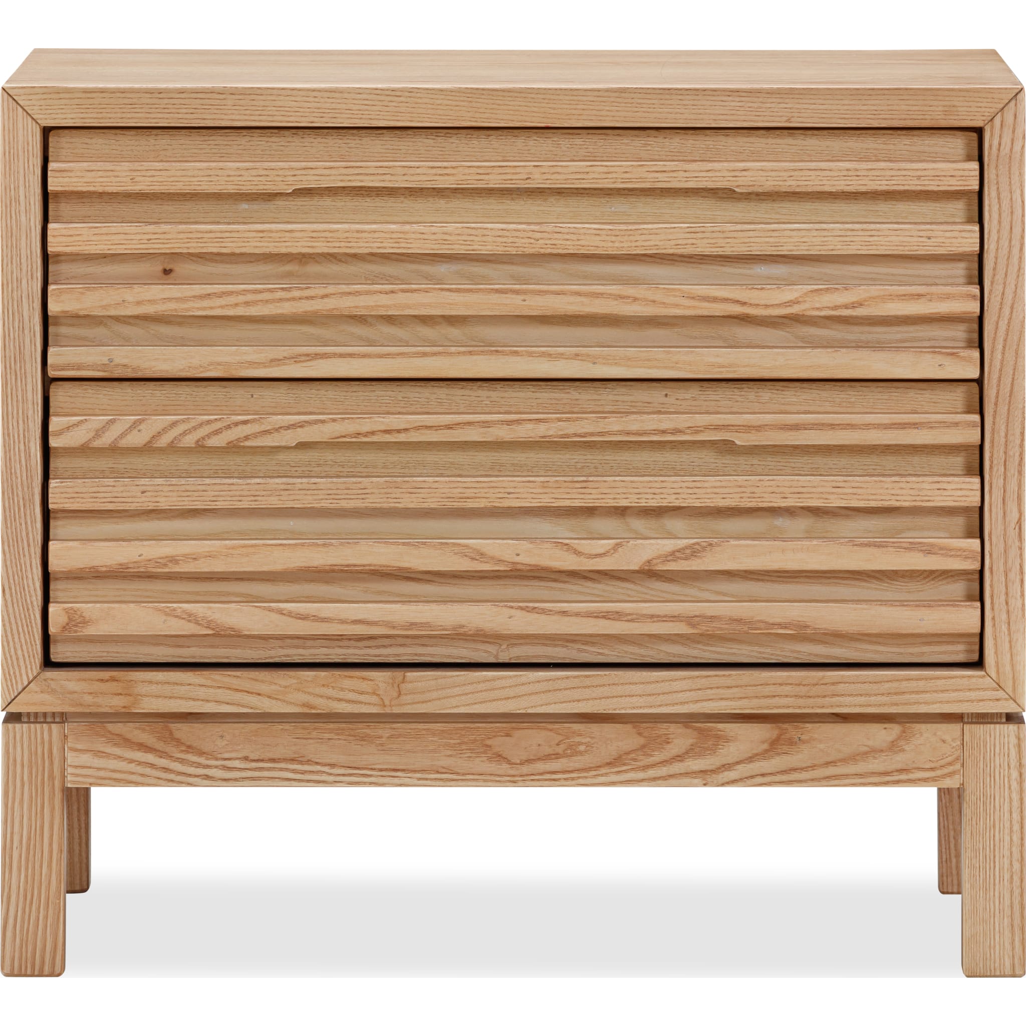 Tanner Two Drawer Ash Wood Nightstand in Flaxen