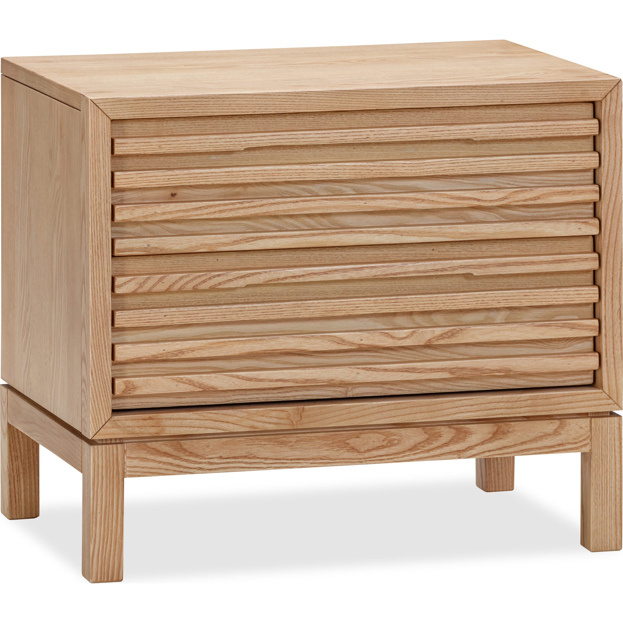 Tanner Two Drawer Ash Wood Nightstand in Flaxen