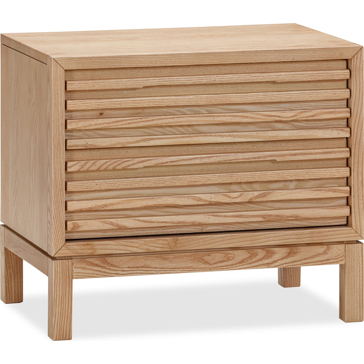 Tanner Two Drawer Ash Wood Nightstand in Flaxen