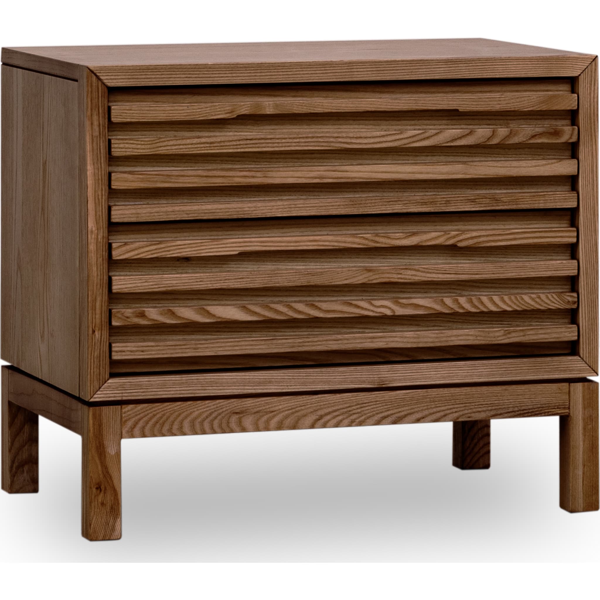 Tanner Two Drawer Ash Wood Nightstand in Roux