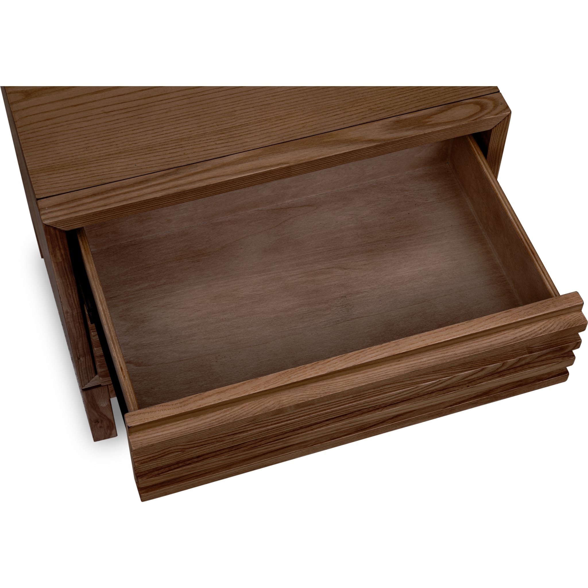 Tanner Two Drawer Ash Wood Nightstand in Roux