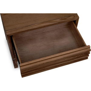 Tanner Two Drawer Ash Wood Nightstand in Roux