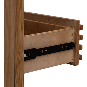 Tanner Two Drawer Ash Wood Nightstand in Roux