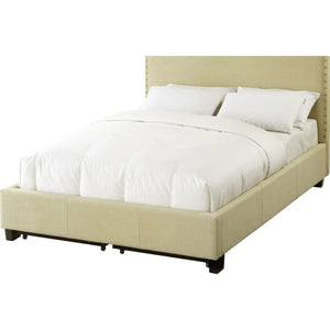 Tavel Nailhead Footboard Storage Bed in Tumbleweed