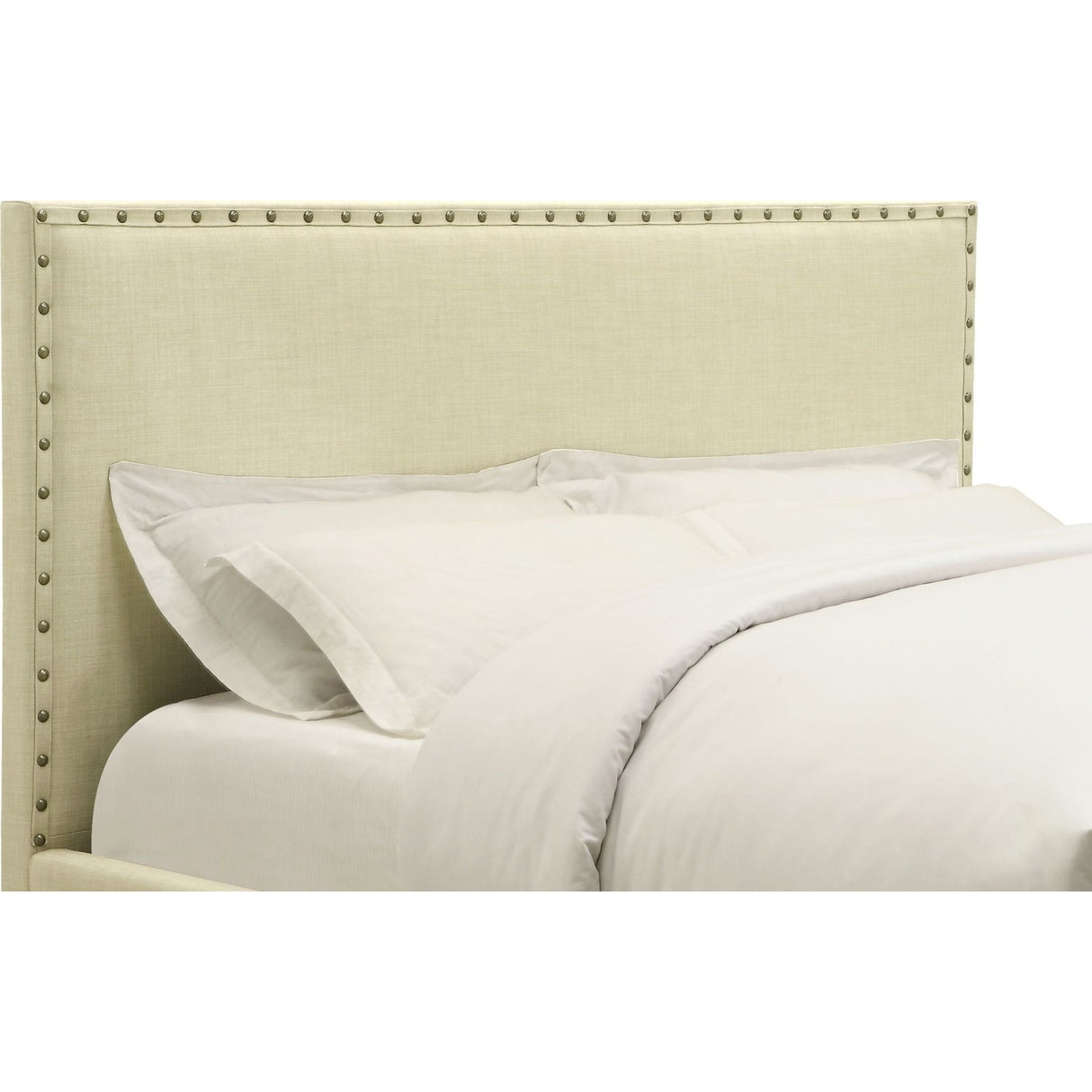 Tavel Nailhead Upholstered Headboard in Tumbleweed