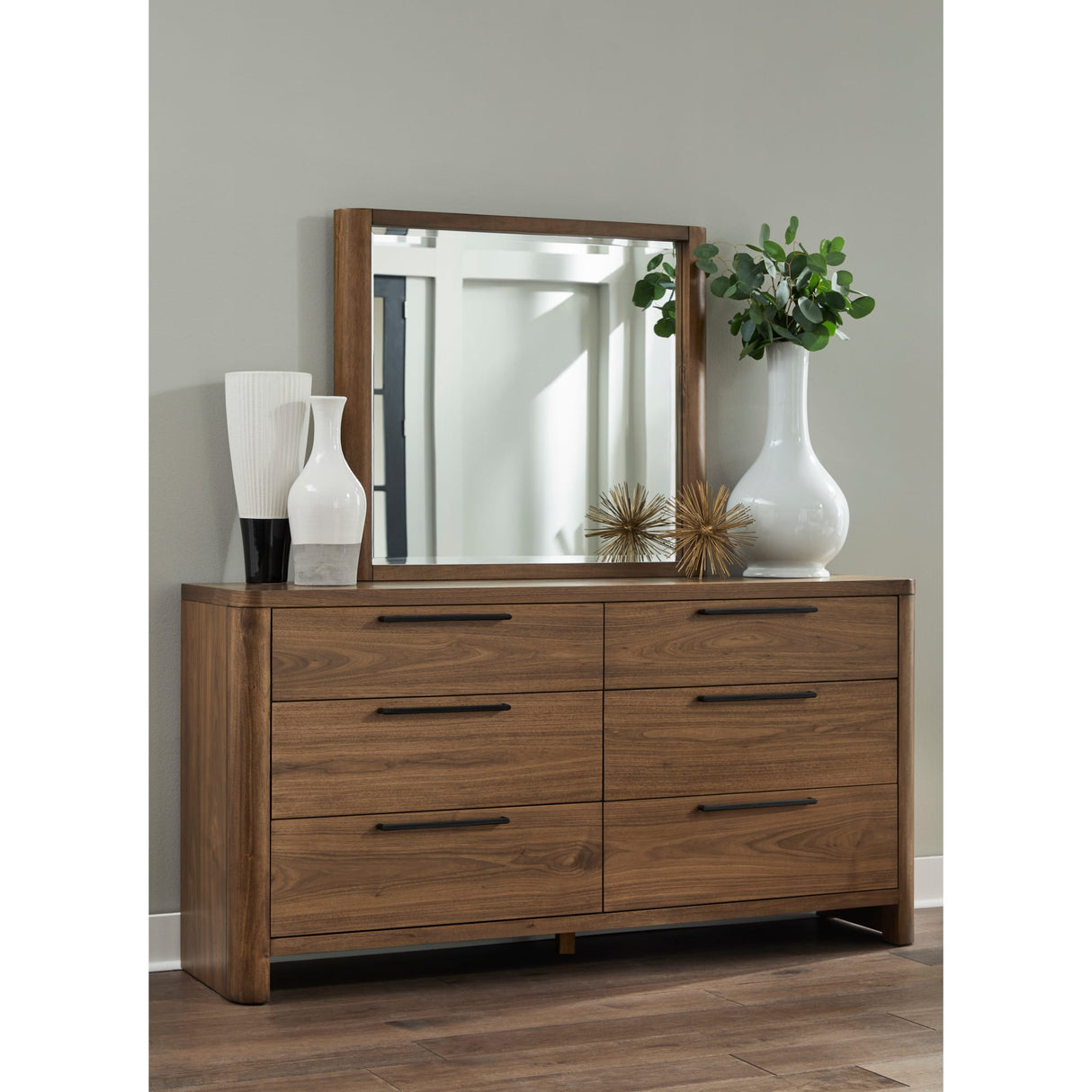 Totes Beveled Glass Wall or Dresser Mirror in English Walnut