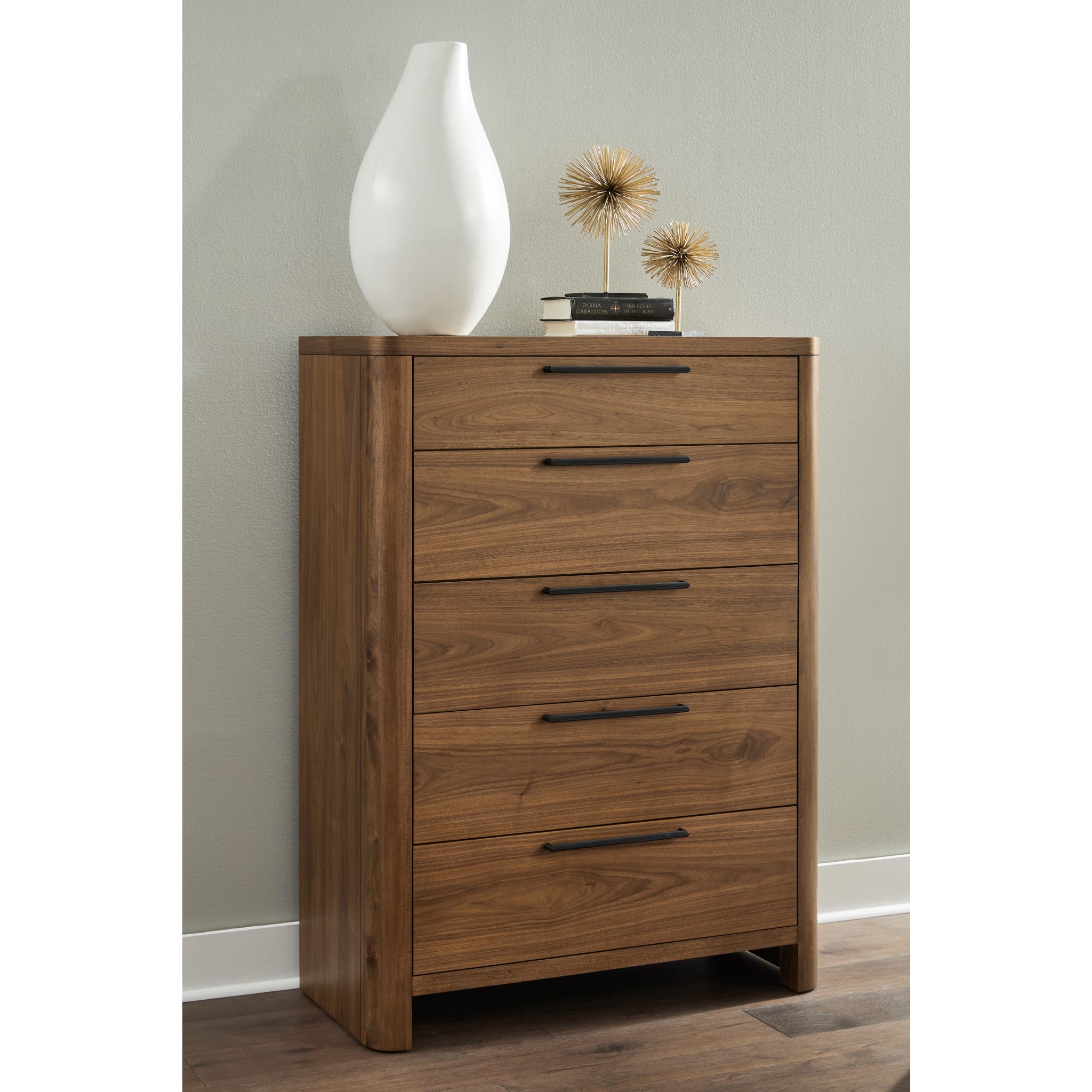 Totes Five Drawer Chest in English Walnut