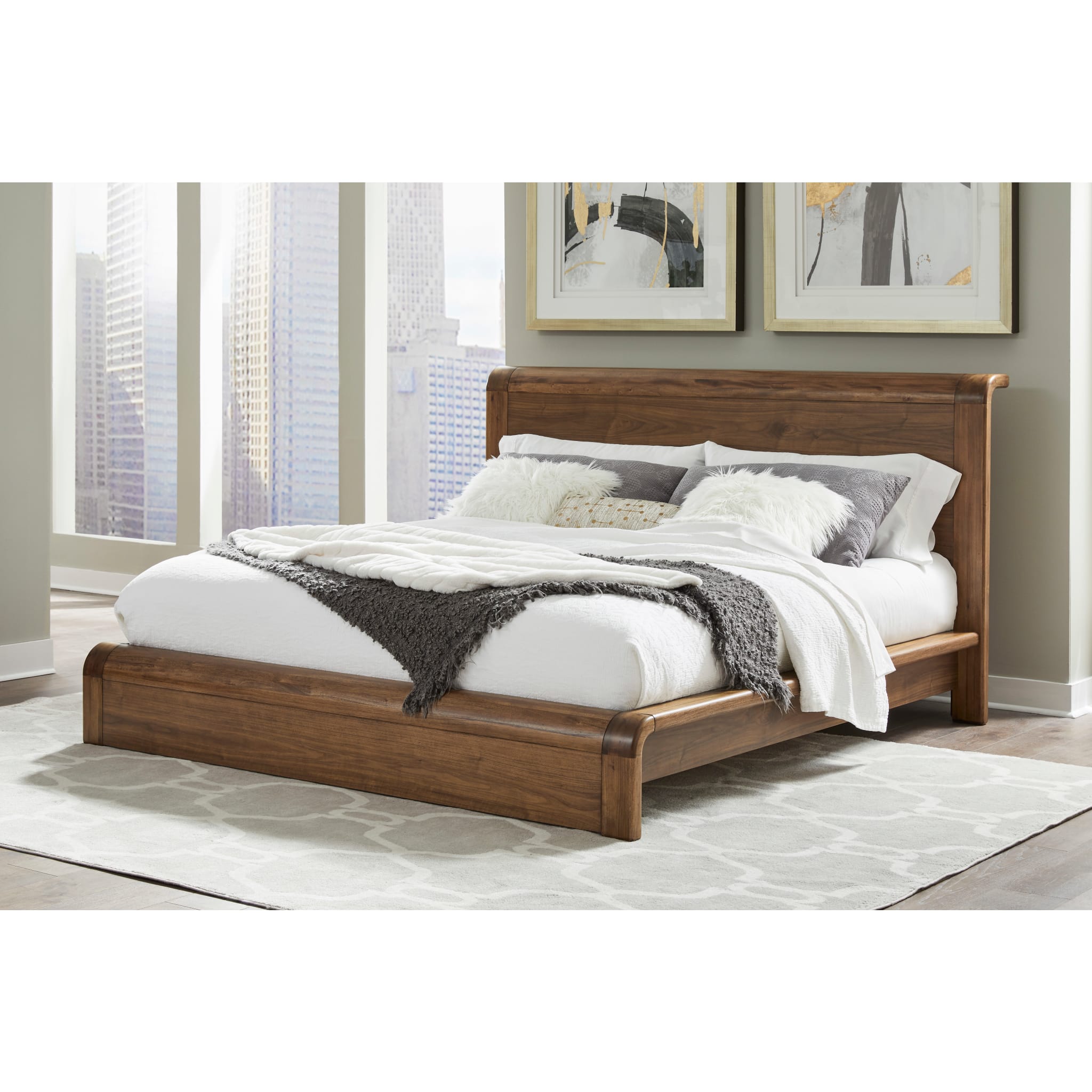 Totes Platform Bed in English Walnut