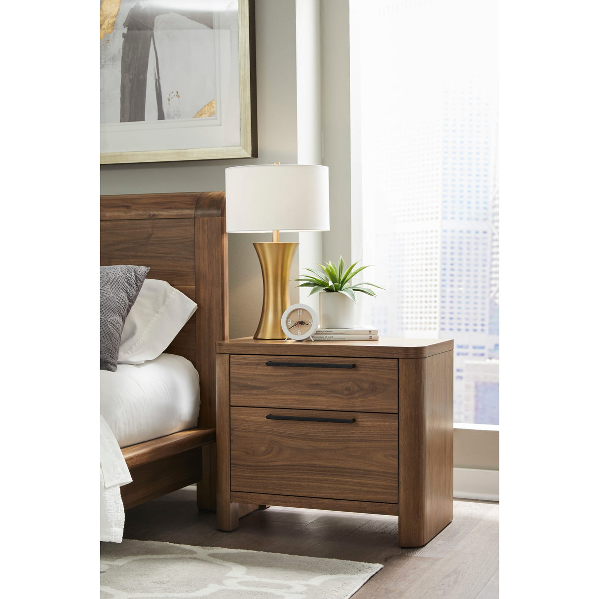 Totes Two Drawer Nightstand in English Walnut