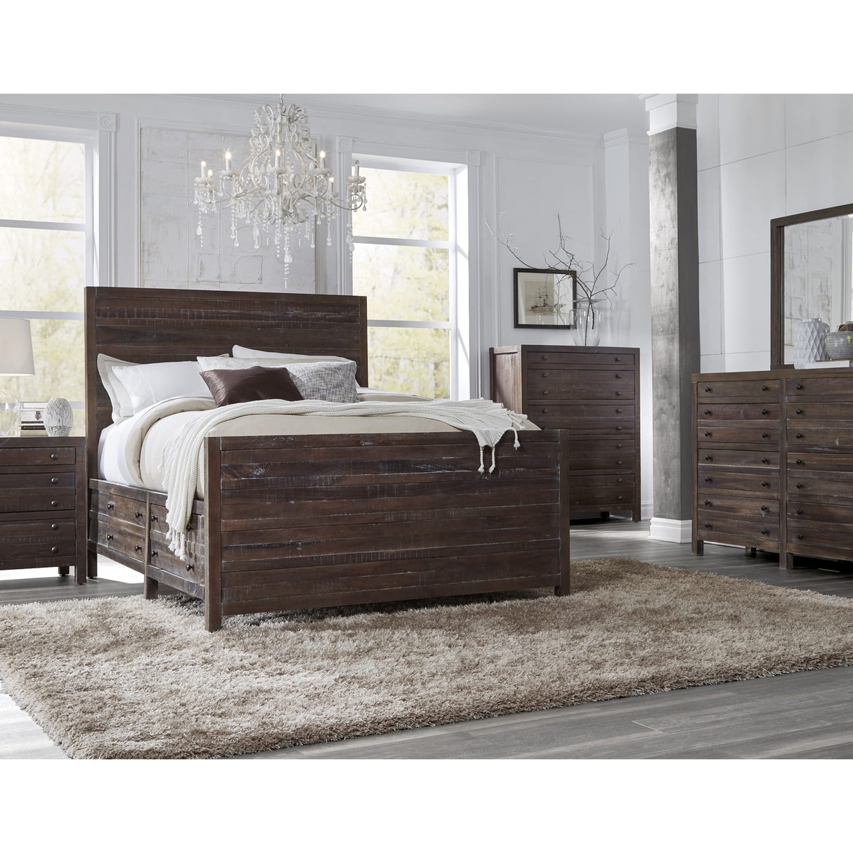 Townsend Five Drawer Solid Wood Chest in Java