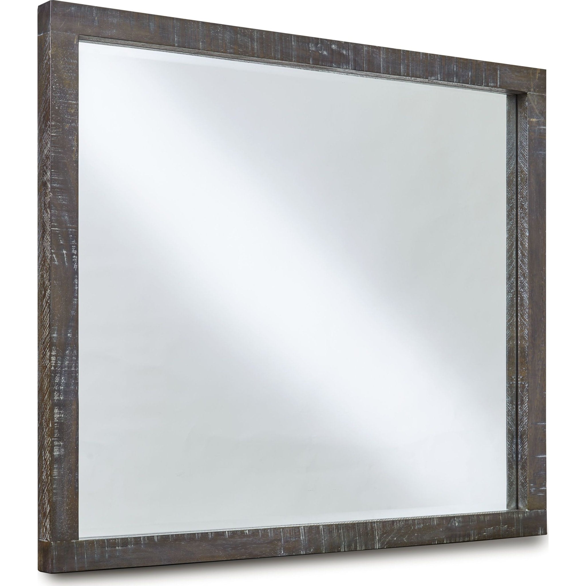 Townsend Solid Wood Beveled Glass Mirror in Gunmetal