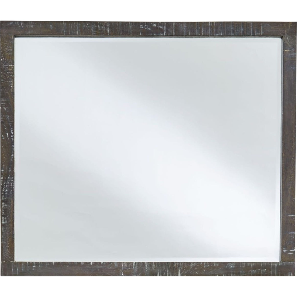 Townsend Solid Wood Beveled Glass Mirror in Gunmetal
