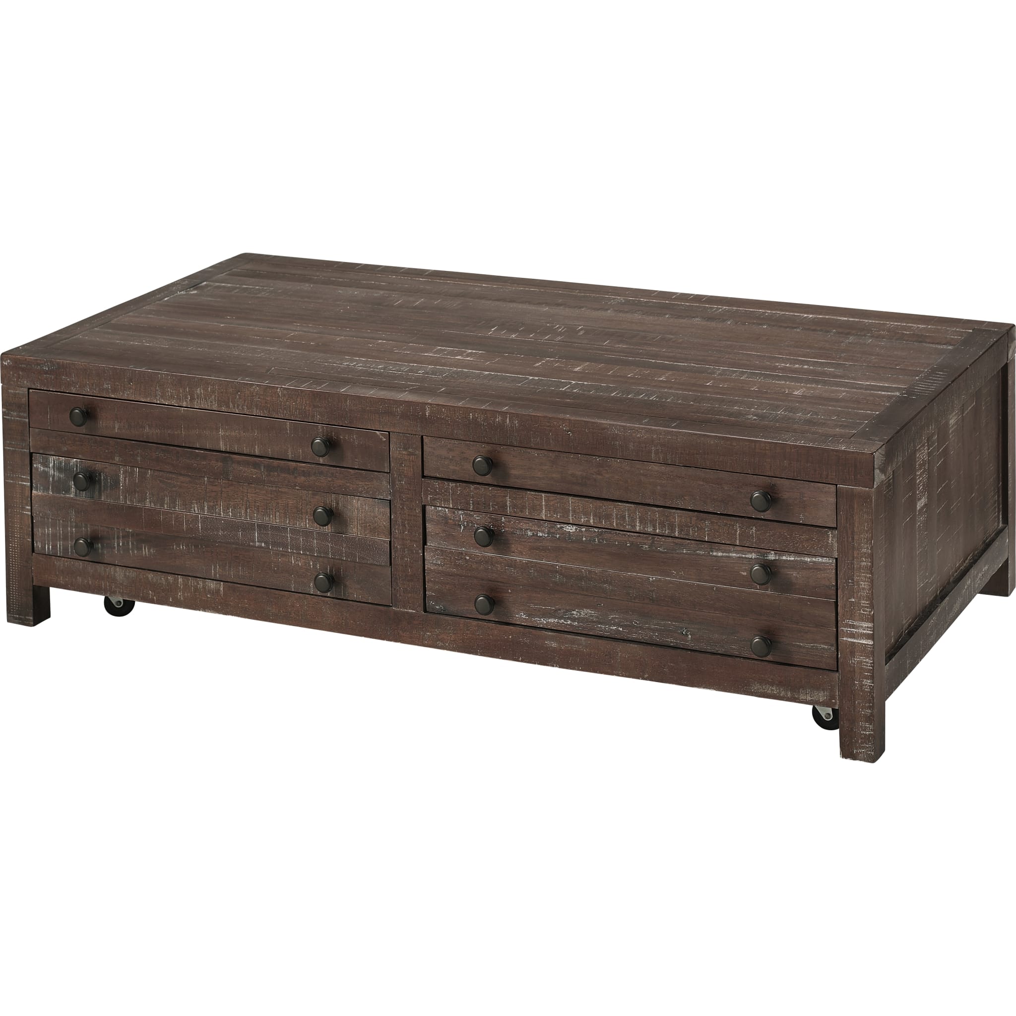 Townsend Solid Wood Castered Coffee Table in Java