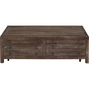 Townsend Solid Wood Castered Coffee Table in Java