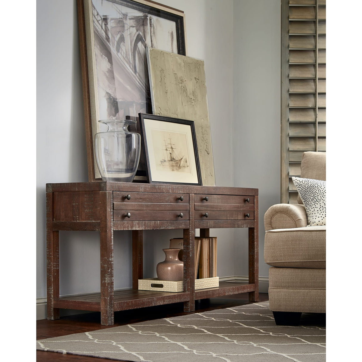 Townsend Solid Wood Console Table in Java