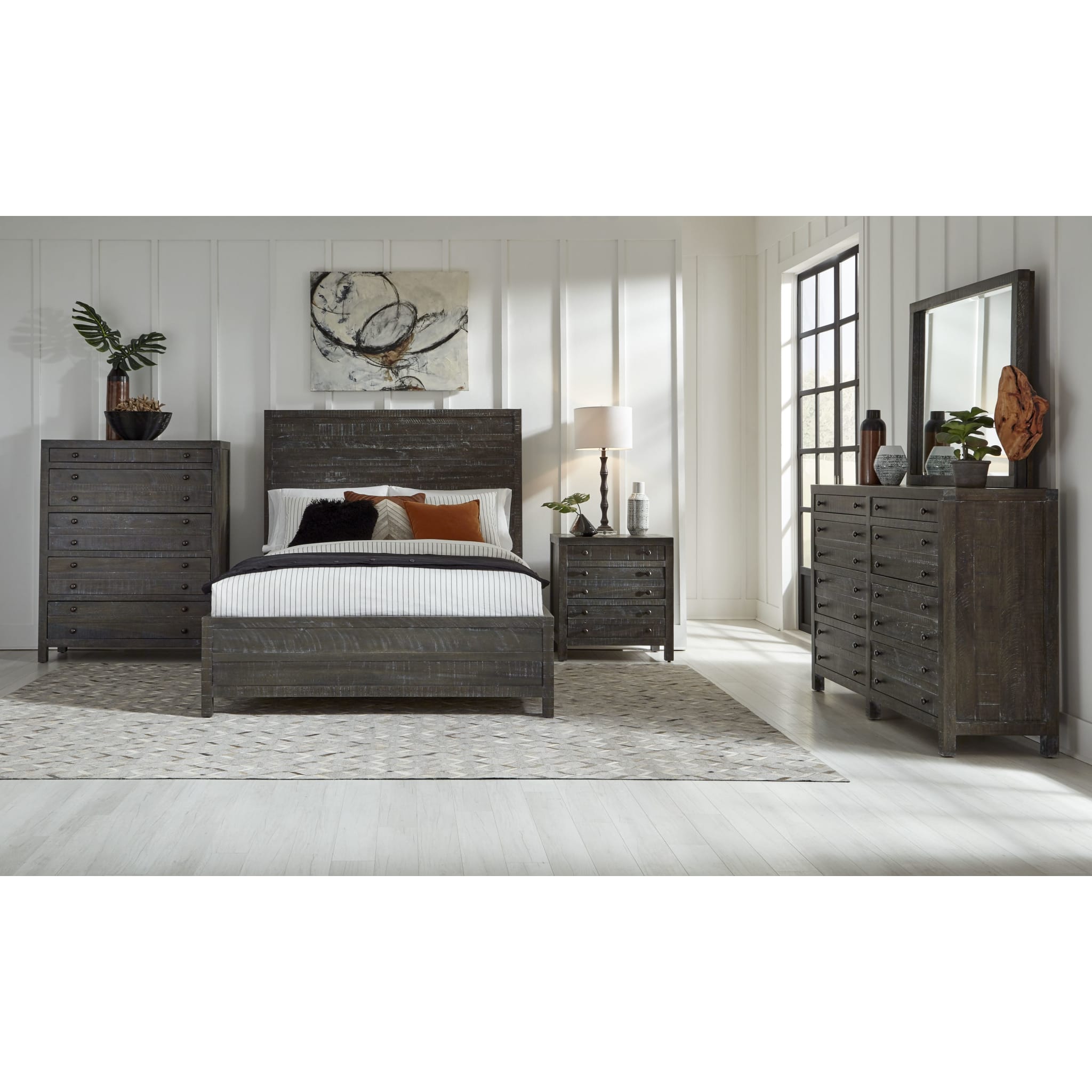 Townsend Solid Wood Eight Drawer Dresser in Gunmetal (2024)