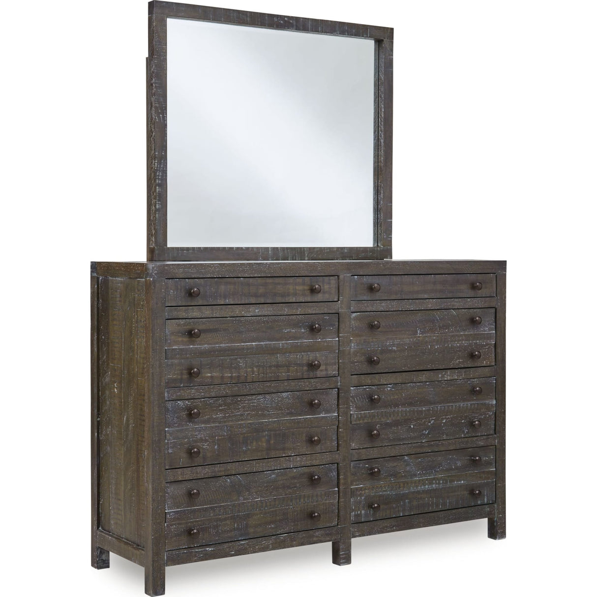Townsend Solid Wood Eight Drawer Dresser in Gunmetal (2024)