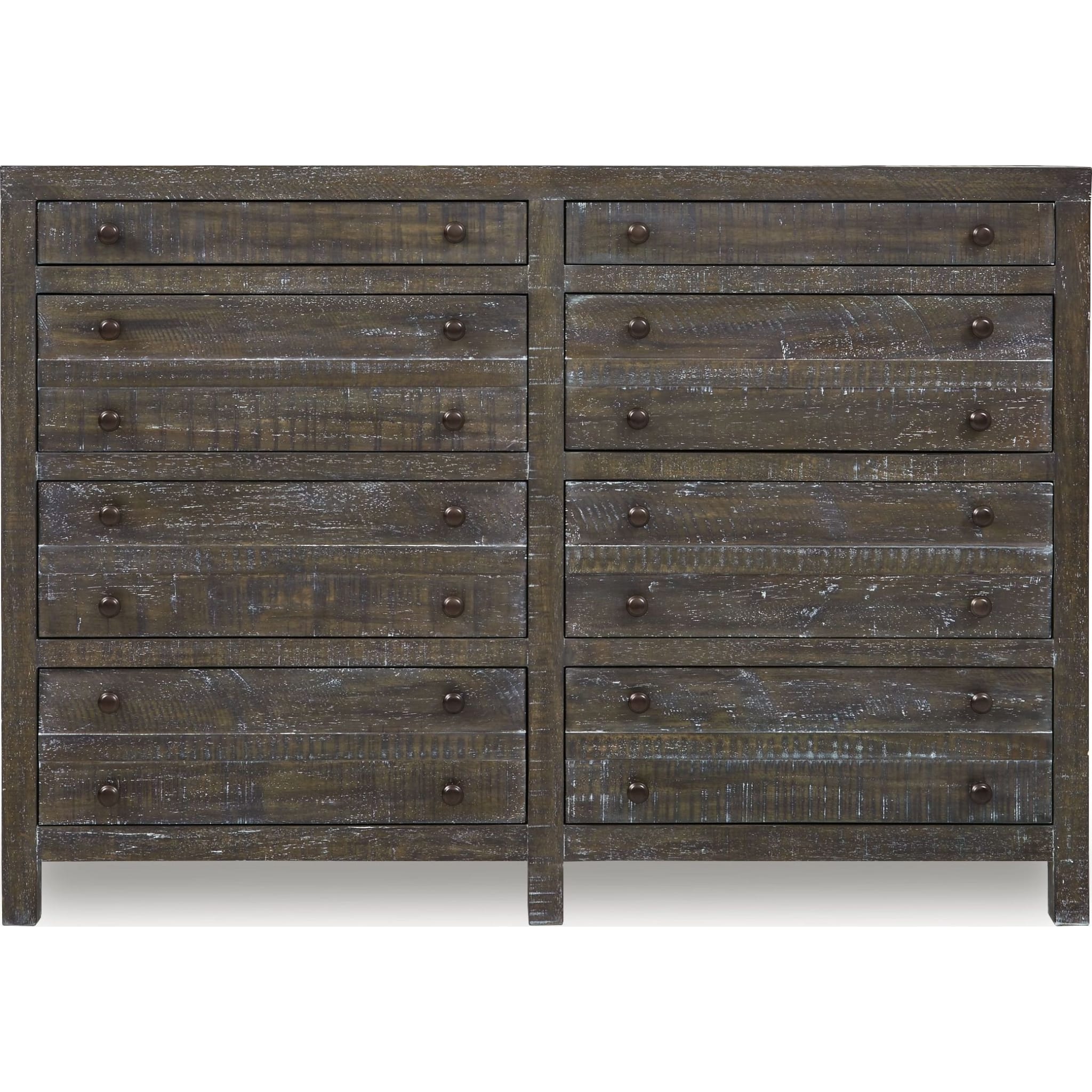 Townsend Solid Wood Eight Drawer Dresser in Gunmetal (2024)