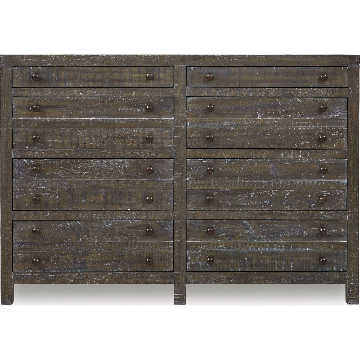 Townsend Solid Wood Eight Drawer Dresser in Gunmetal (2024)