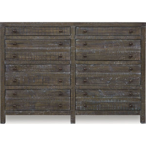 Townsend Solid Wood Eight Drawer Dresser in Gunmetal (2024)