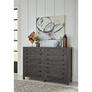 Townsend Solid Wood Eight Drawer Dresser in Gunmetal (2024)
