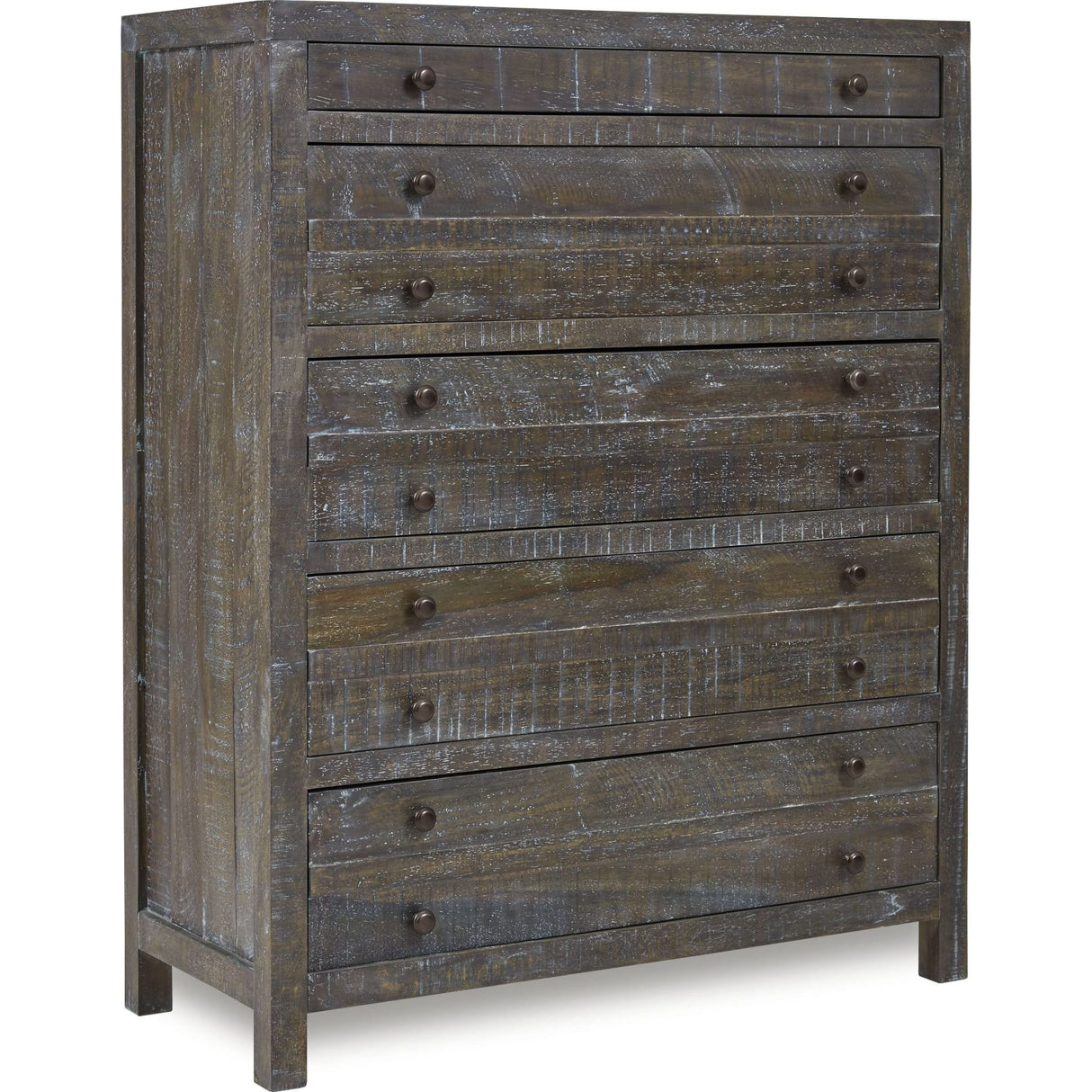 Townsend Solid Wood Five Drawer Chest in Gunmetal (2024)
