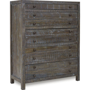 Townsend Solid Wood Five Drawer Chest in Gunmetal (2024)
