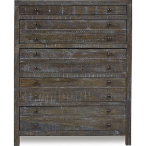 Townsend Solid Wood Five Drawer Chest in Gunmetal (2024)