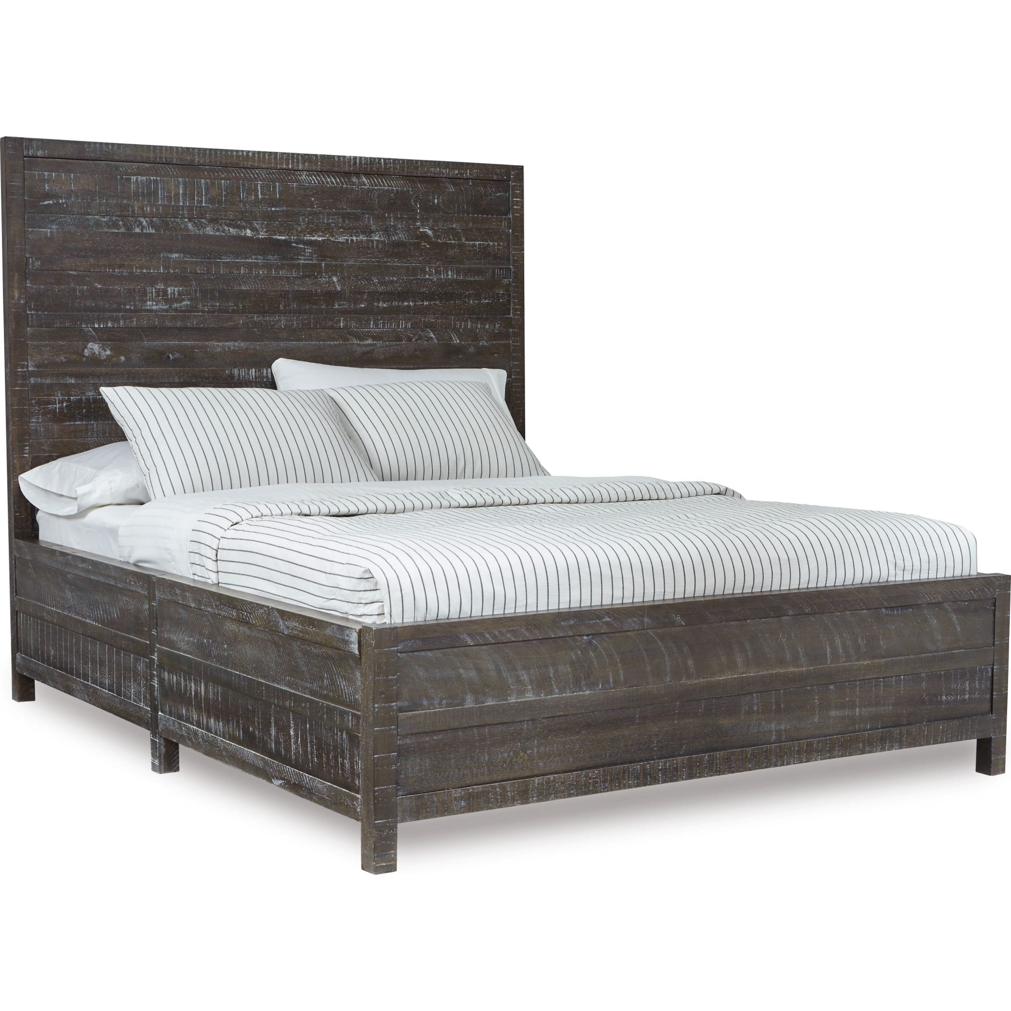 Townsend Solid Wood Low-Profile Bed in Gunmetal