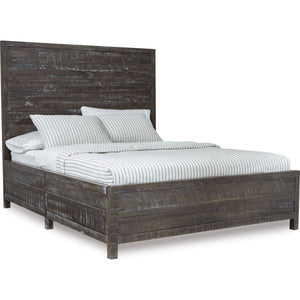 Townsend Solid Wood Low-Profile Bed in Gunmetal