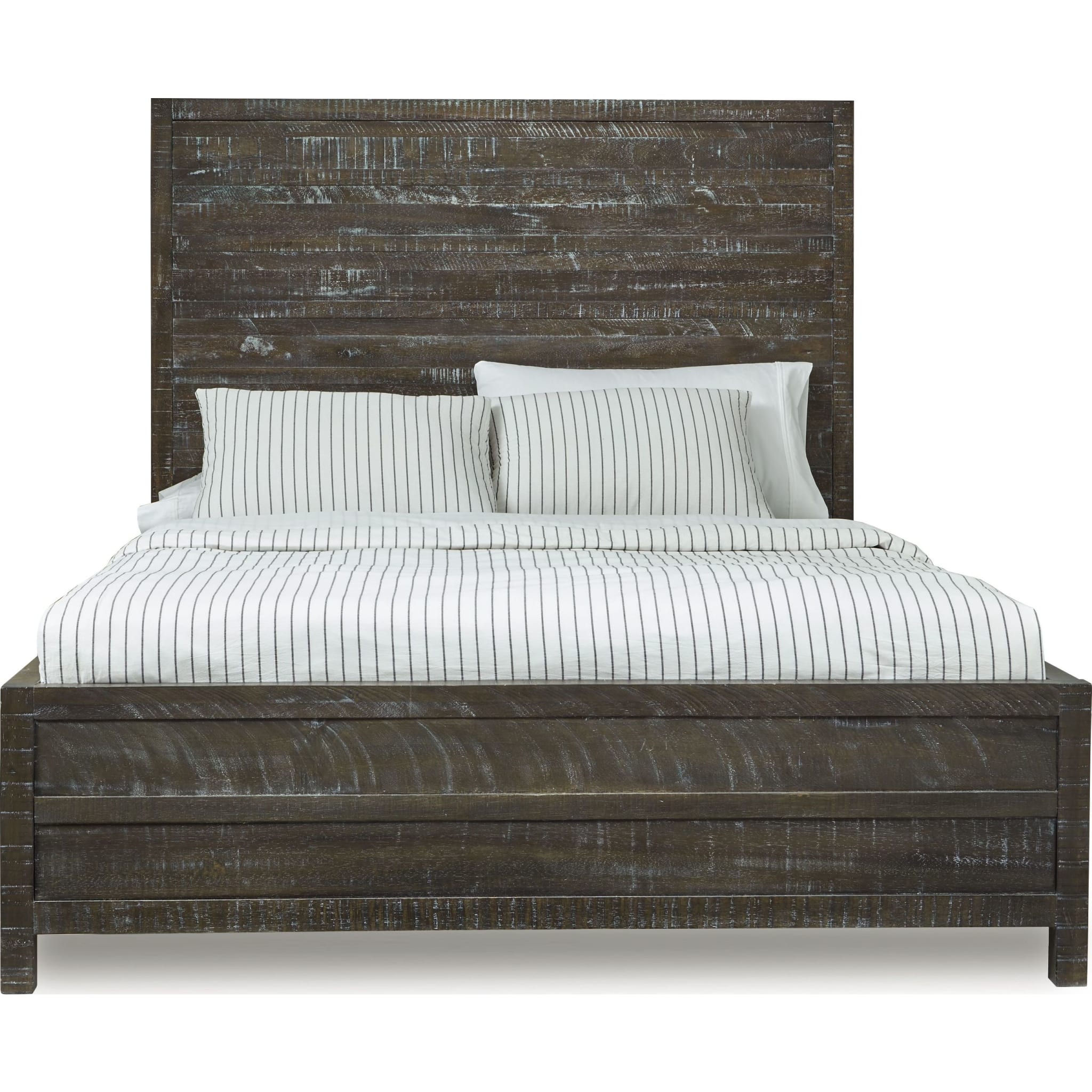 Townsend Solid Wood Low-Profile Bed in Gunmetal