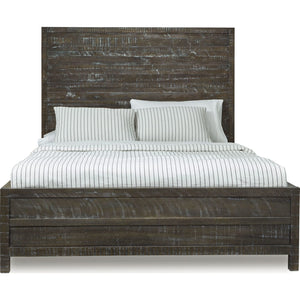 Townsend Solid Wood Low-Profile Bed in Gunmetal