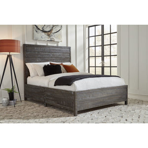 Townsend Solid Wood Low-Profile Bed in Gunmetal