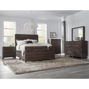 Townsend Solid Wood Panel Bed in Java