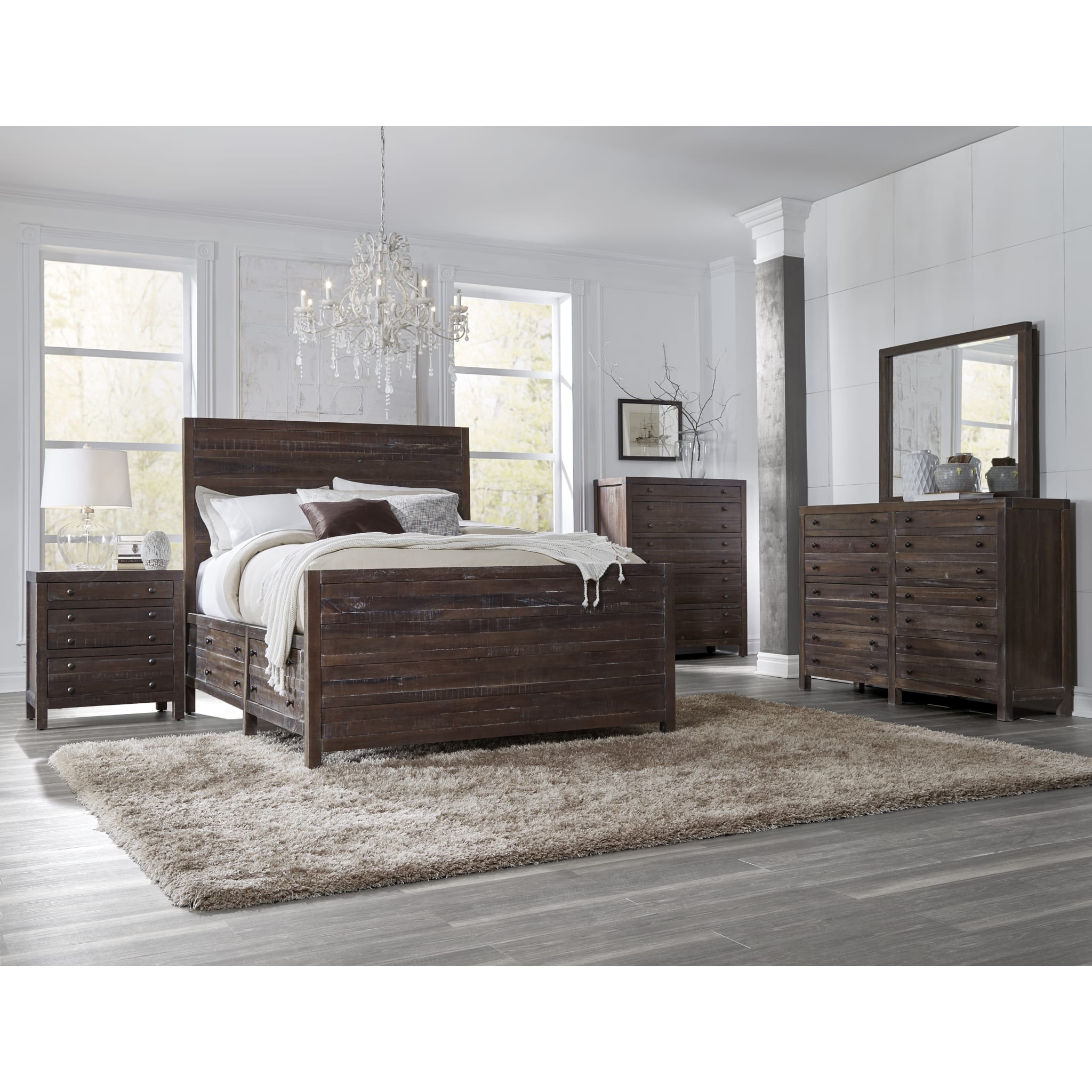 Townsend Solid Wood Storage Bed in Java