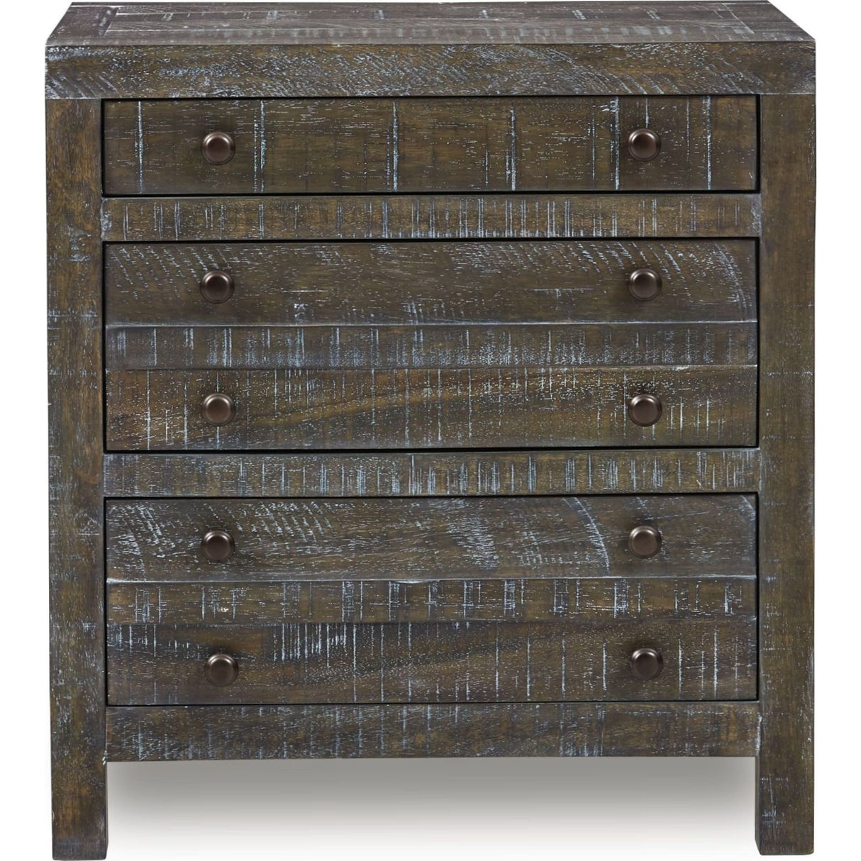 Townsend Solid Wood Three Drawer Nighstand in Gunmetal
