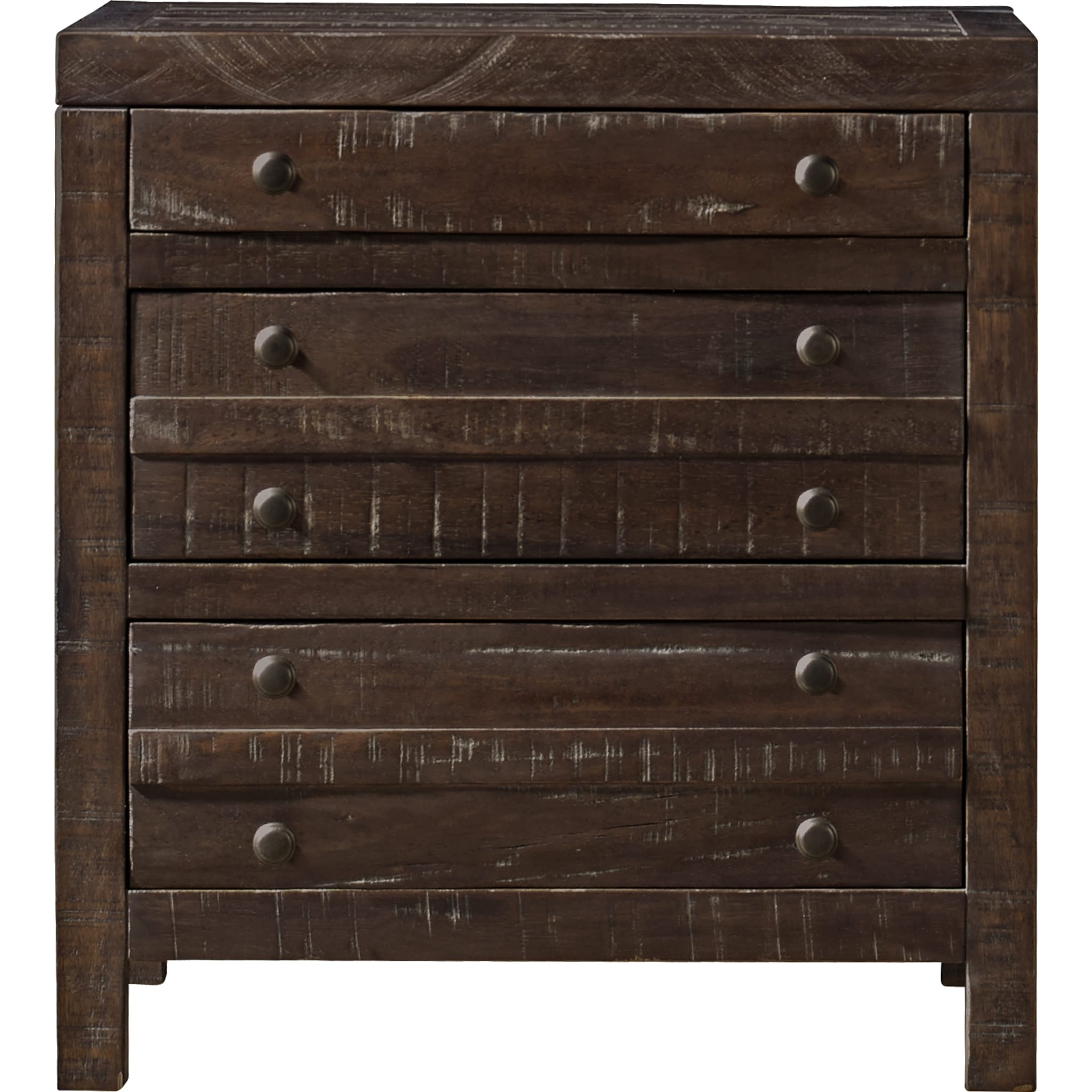 Townsend Three Drawer Solid Wood Nightstand in Java