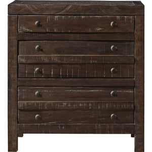 Townsend Three Drawer Solid Wood Nightstand in Java