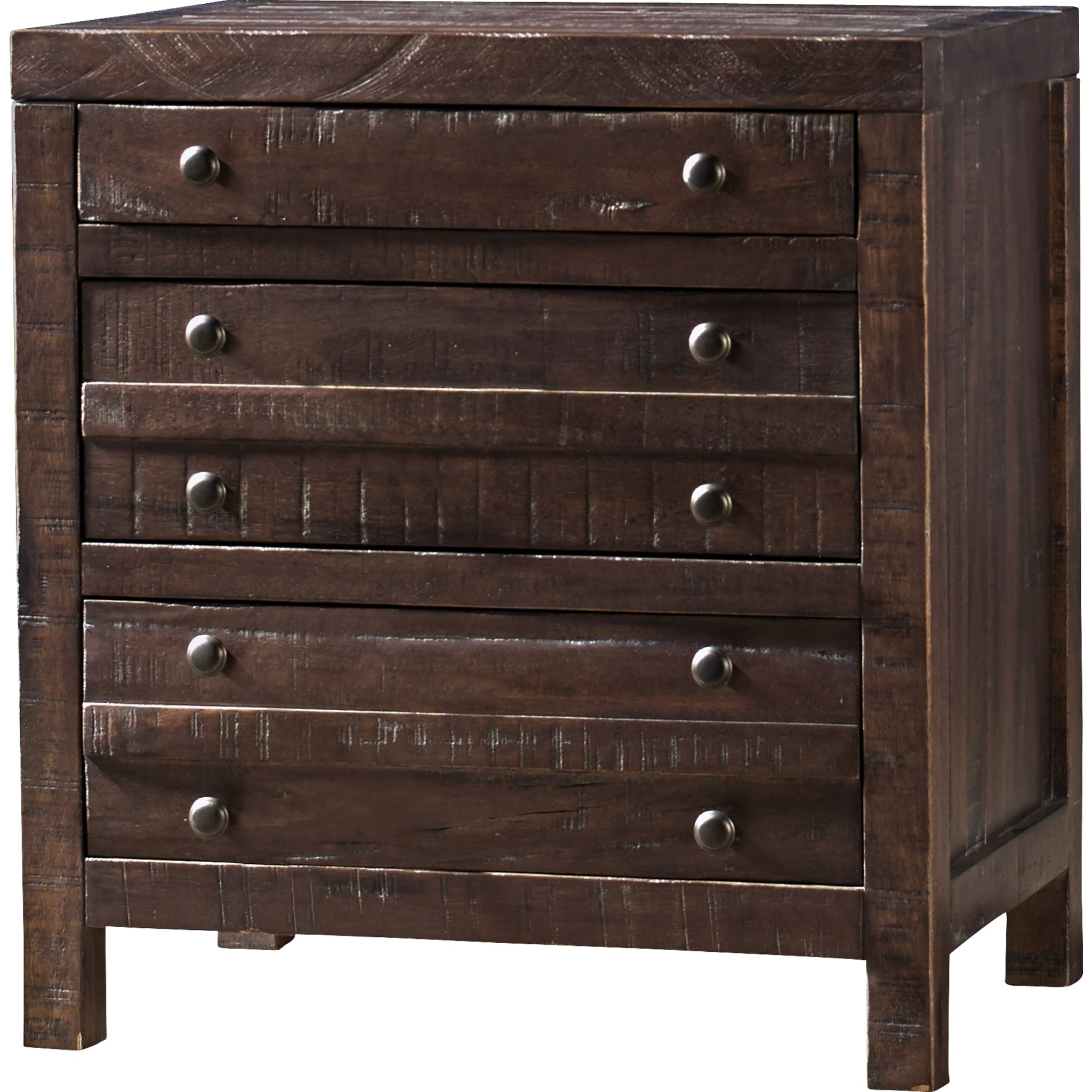 Townsend Three Drawer Solid Wood Nightstand in Java