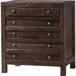 Townsend Three Drawer Solid Wood Nightstand in Java
