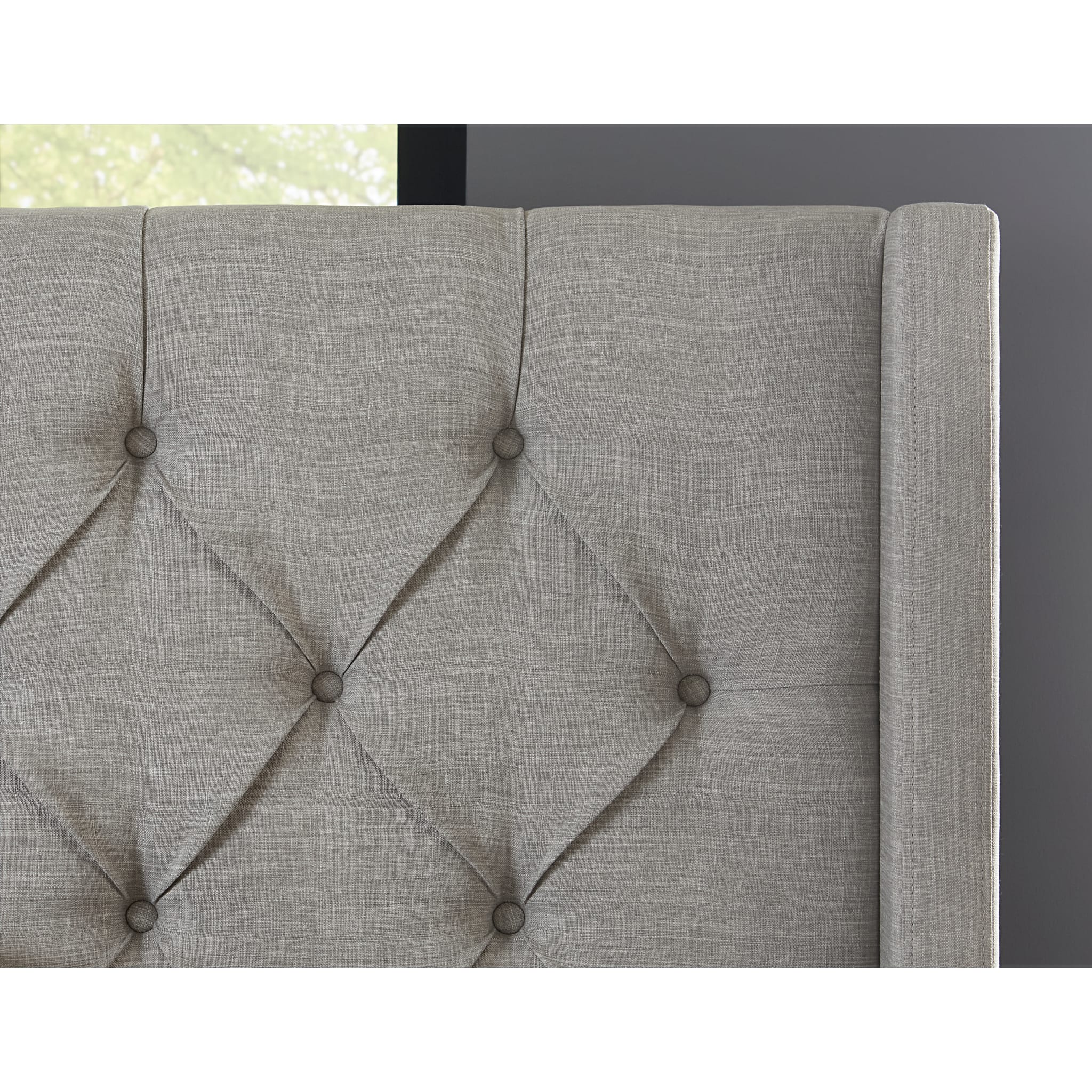 Verona Tufted Upholstered Headboard in Speckled Grey