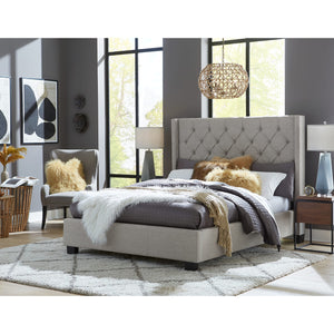 Verona Upholstered Footboard Storage Bed in Speckled Grey