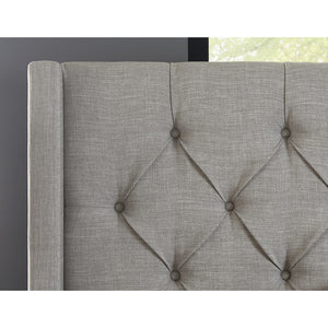 Verona Upholstered Platform Bed in Speckled Grey