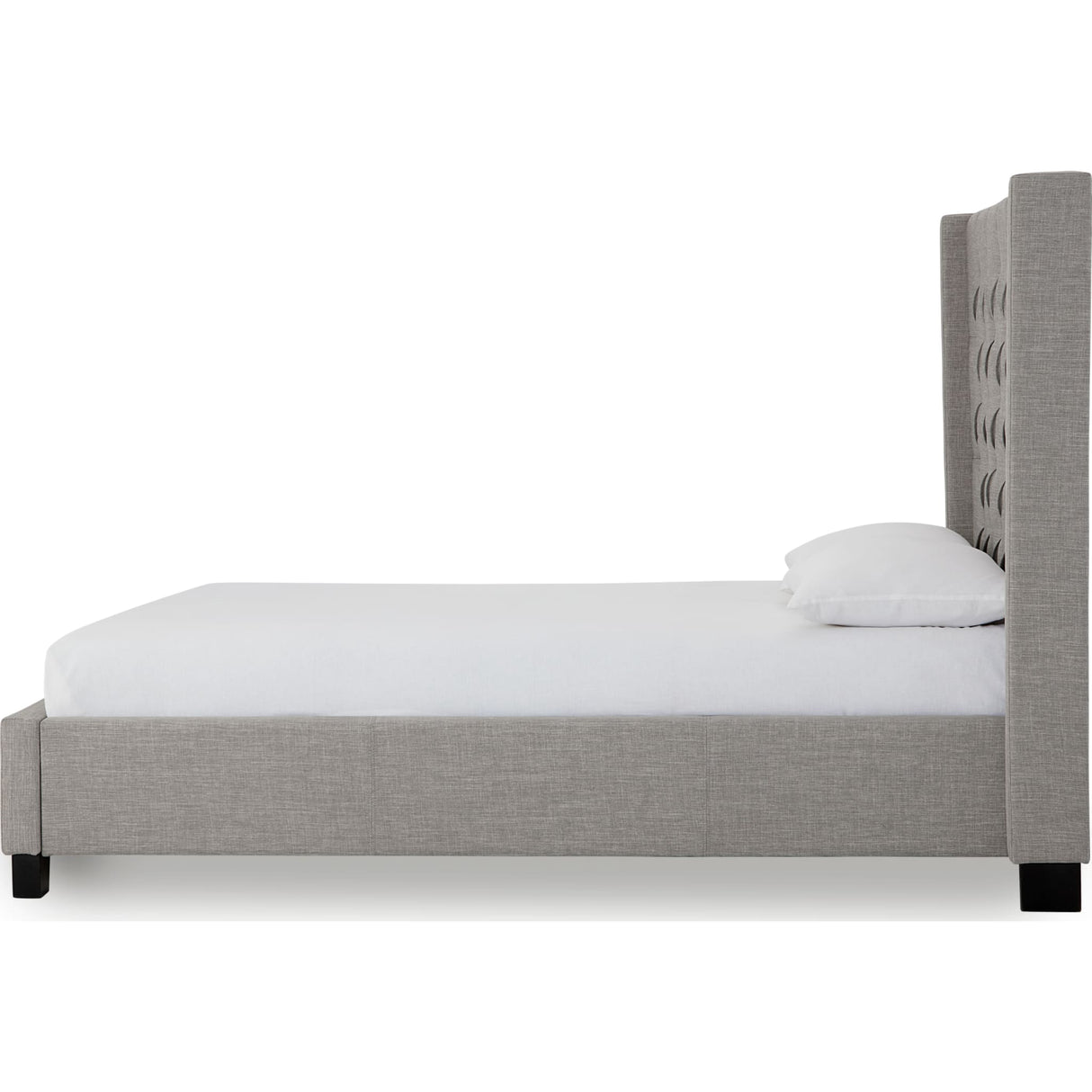 Verona Upholstered Platform Bed in Speckled Grey